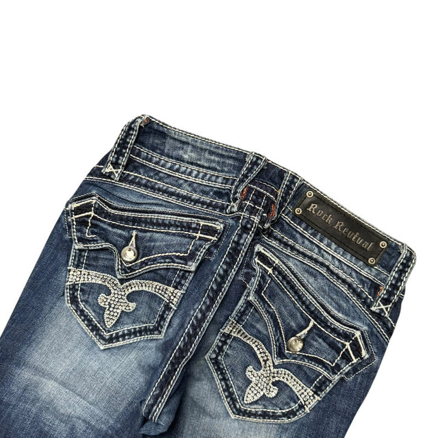 Rock Revival straight leg low waist women designer jeans(w25)