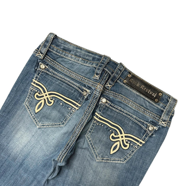 Rock Revival bootcut low waist women designer jeans(w28)