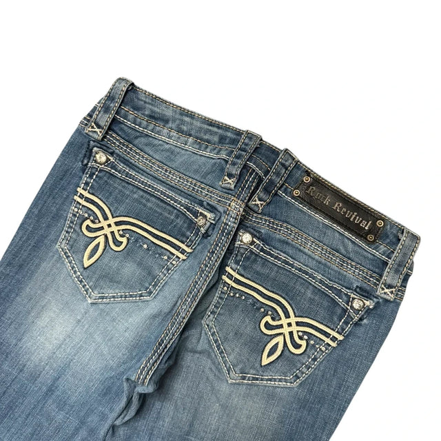 Rock Revival bootcut low waist women designer jeans(w28)