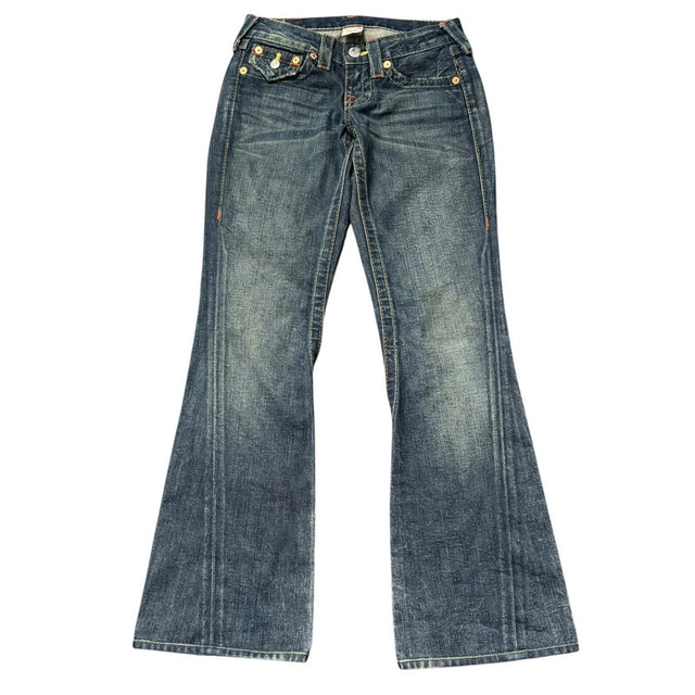 True Religion flared low waist women designer jeans(w25)