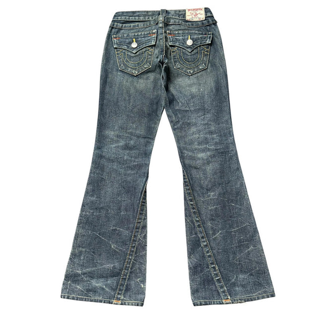 True Religion flared low waist women designer jeans(w25)