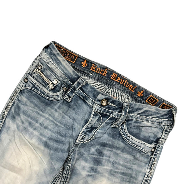 Rock Revival flared/bootcut low waist women designer jeans(w25)