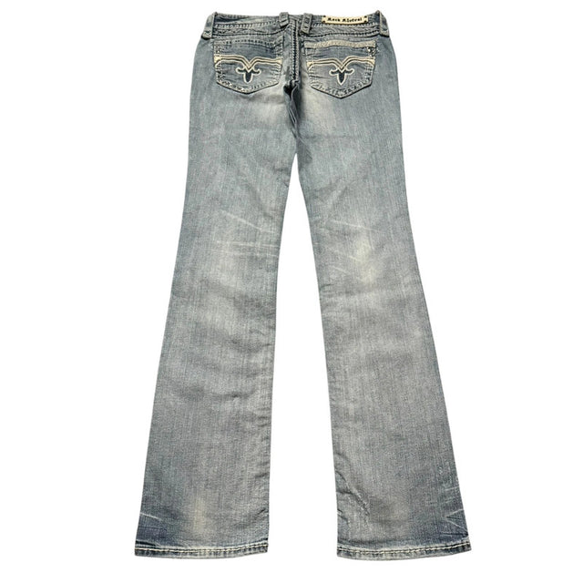 Rock Revival straight leg low waist women designer jeans(w28)