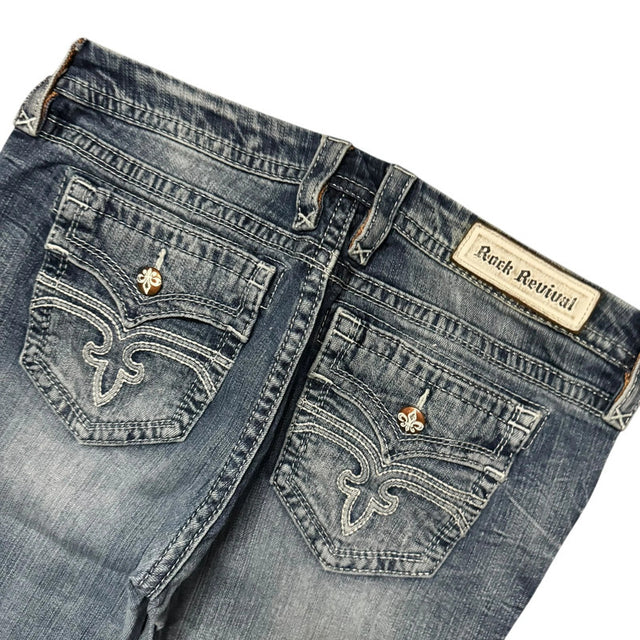 Rock Revival straight leg low waist women designer jeans(w32)