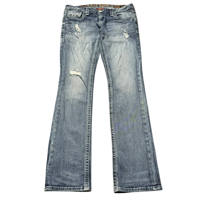 Rock Revival straight leg low waist women designer jeans(w32)