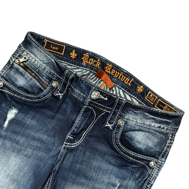 Rock Revival straight leg low waist women designer Jeans(w26)