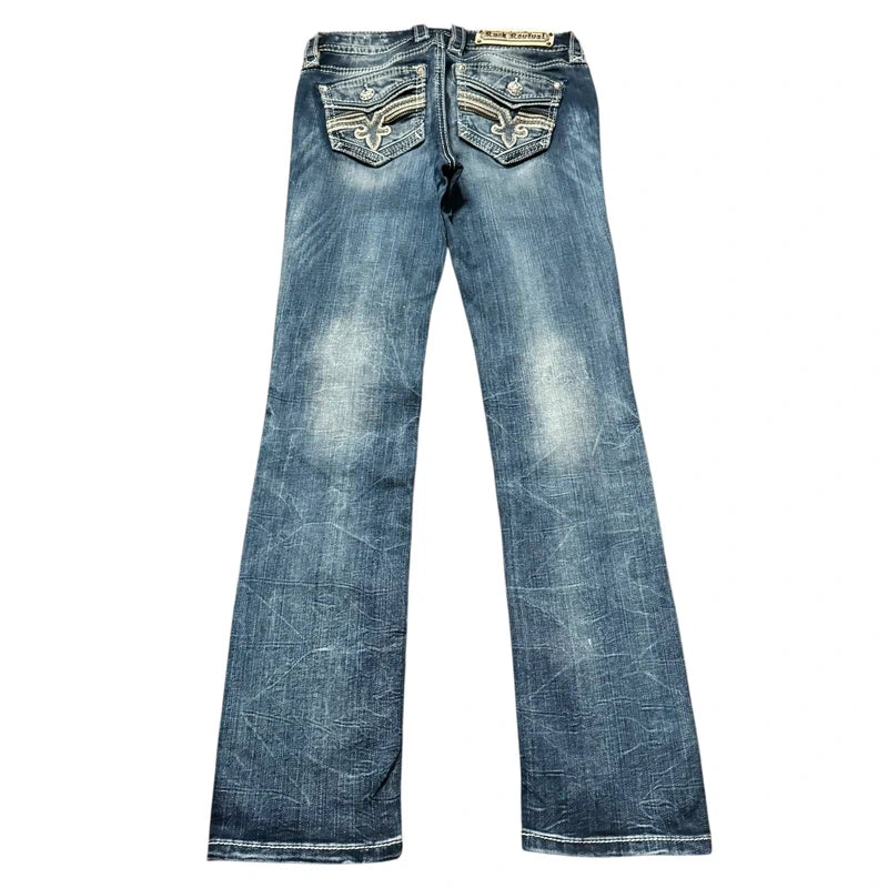 Rock Revival straight leg low waist women designer Jeans(w26)