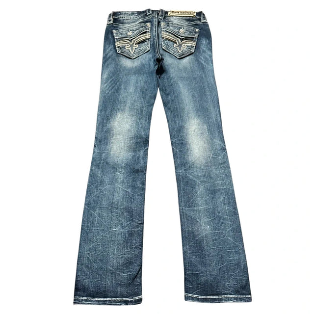 Rock Revival straight leg low waist women designer Jeans(w26)
