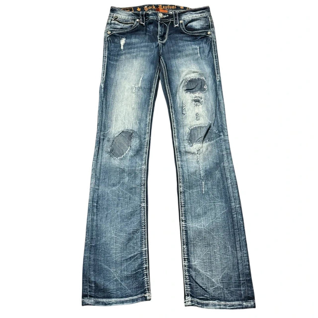 Rock Revival straight leg low waist women designer Jeans(w26)