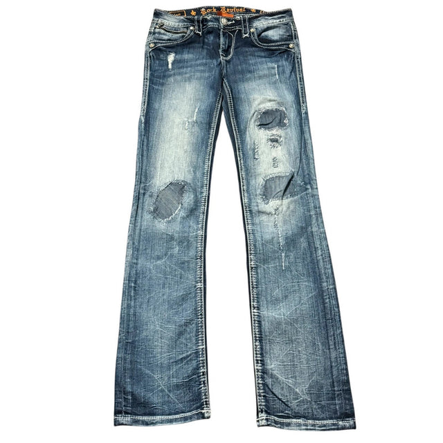 Rock Revival straight leg low waist women designer Jeans(w26)