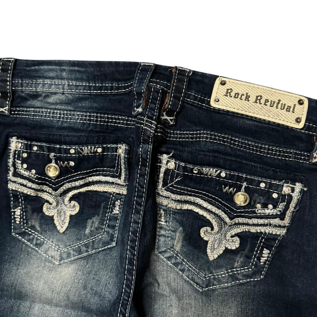Rock Revival flared low waist women designer jeans(w33)