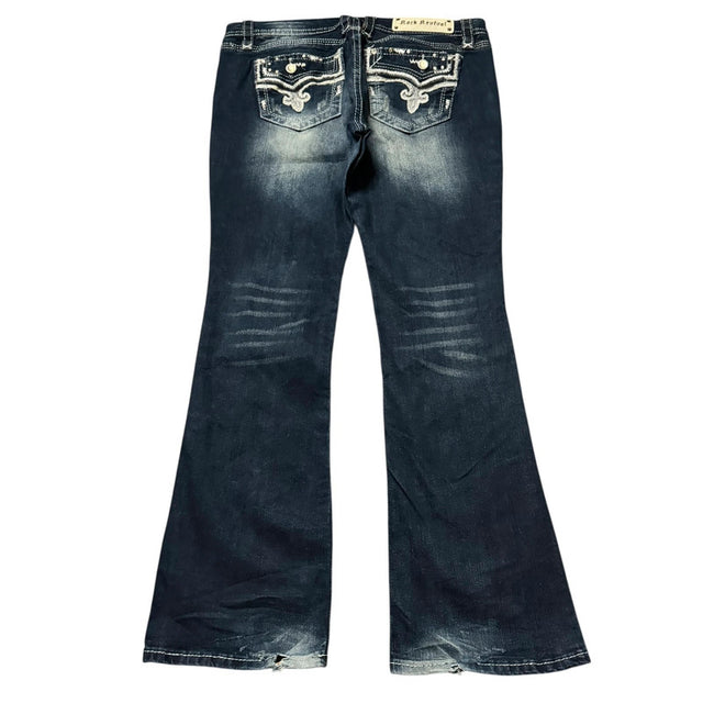 Rock Revival flared low waist women designer jeans(w33)