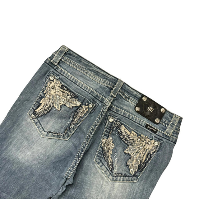 Miss me flared/bootcut low waist women designer jeans(w32)