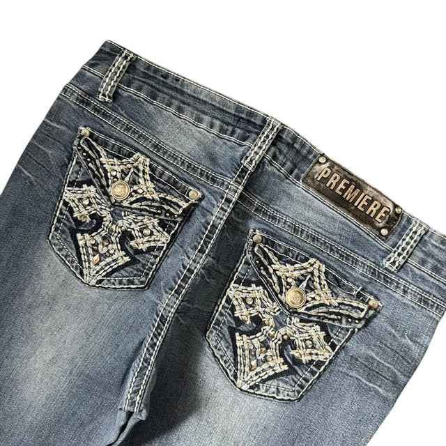 Premiere low waist flared/bootcut women designer jeans(w30)