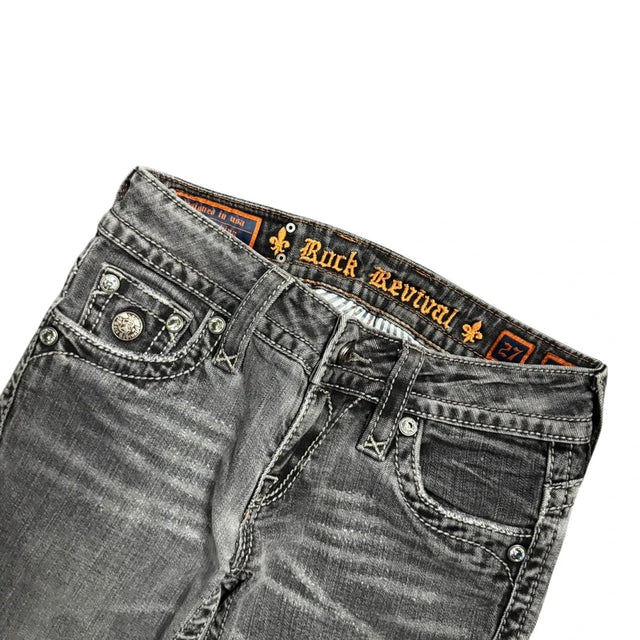 Rock Revival Straight leg low waist women designer jeans(w27)