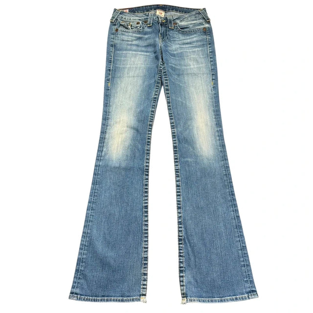 True Religion flared/bootcut low waist women designer jeans (w29)