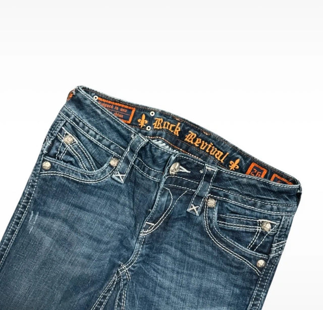 Rock Revival flared/bootcut low waist women designer jeans(w26)