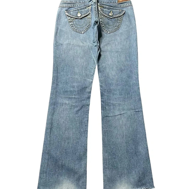 True Religion straight leg low waist women designer jeans(w28)