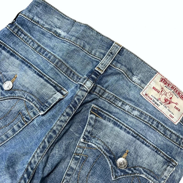 True Religion slim mid waist women designer jeans(w33)