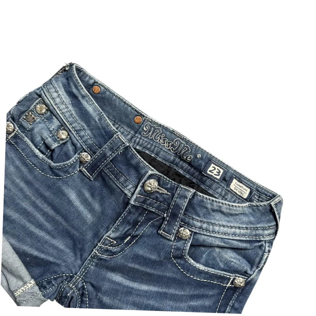 Miss me low waist women designer mini jeans short (w23)
