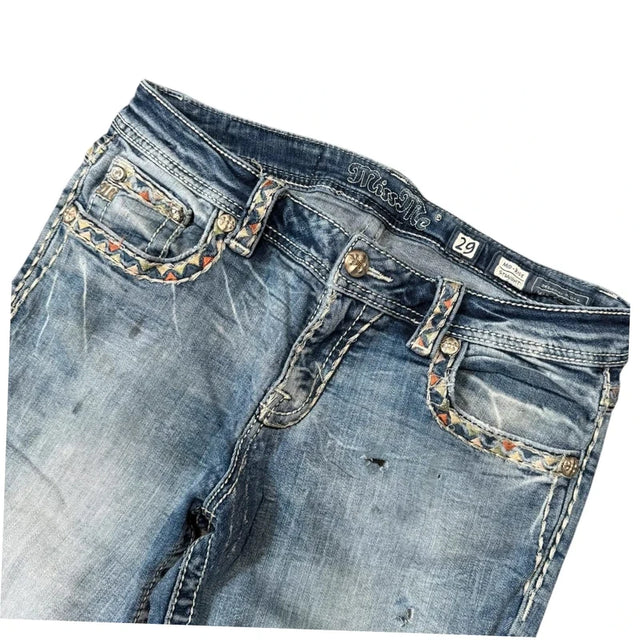 Miss me straight leg mid Rise women designer jeans(w29)