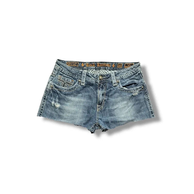 Rock Revival low Rise women designer Jeans Shorts(w30)