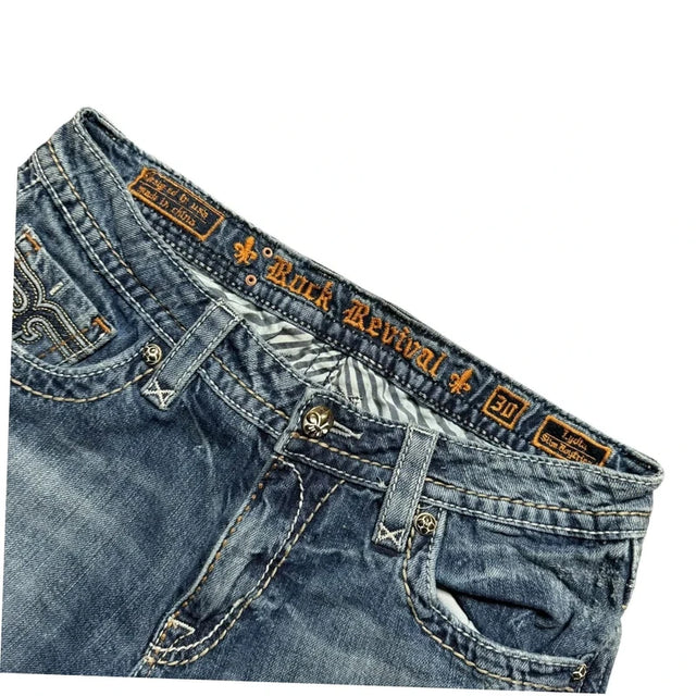 Rock Revival low Rise women designer Jeans Shorts(w30)