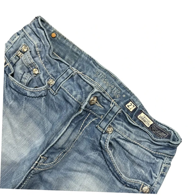 Miss me straight leg low waist women designer jeans(w27)