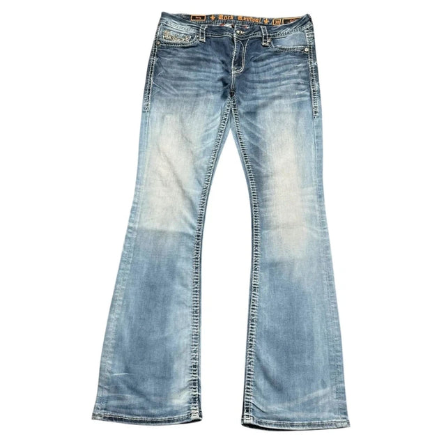 Rock Revival flared/bootcut mid Rise women designer jeans (w30)