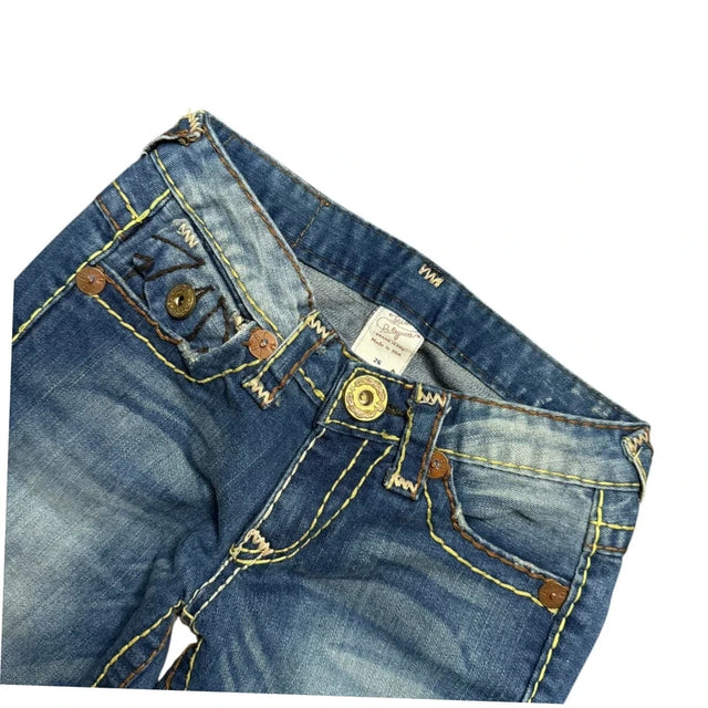 True Religion flared/bootcut low waist women designer jeans(w26)