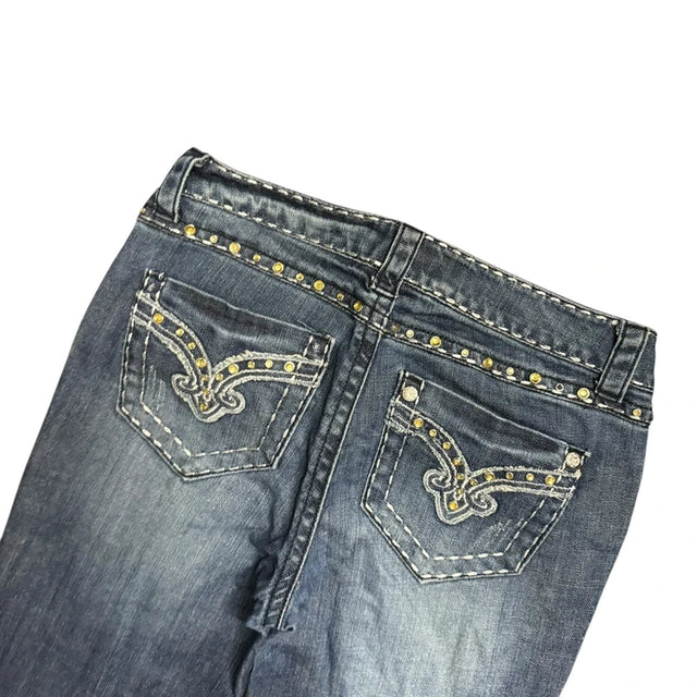 Miss me Style Flared/bootcut low waist women designer Y2K jeans(w27)