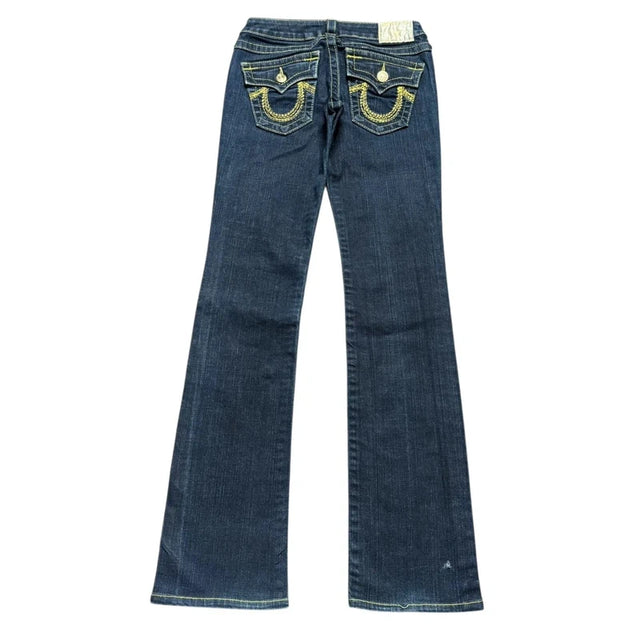 True Religion straight leg low waist women designer jeans(w26)