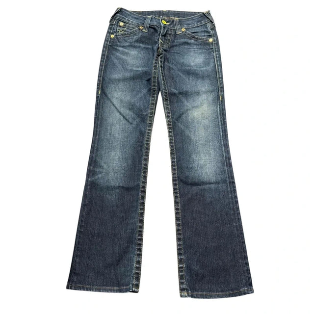 True Religion straight leg low waist women designer jeans(w26)