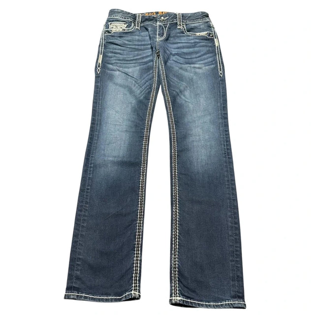 Rock Revival women designer mid waist easy skinny/slim jeans(w29)