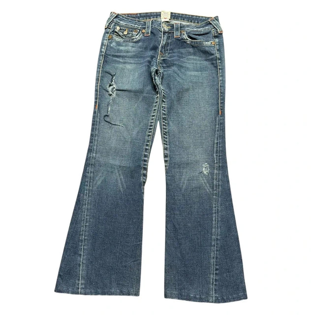True Religion flared/bootcut low waist women designer jeans(w30)