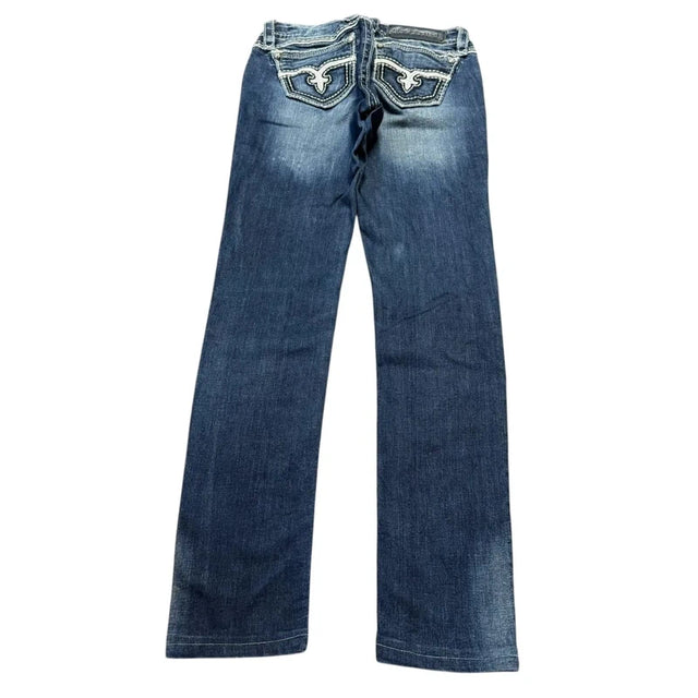 Rock revival low waist women designer slim/skinny jeans(w28)