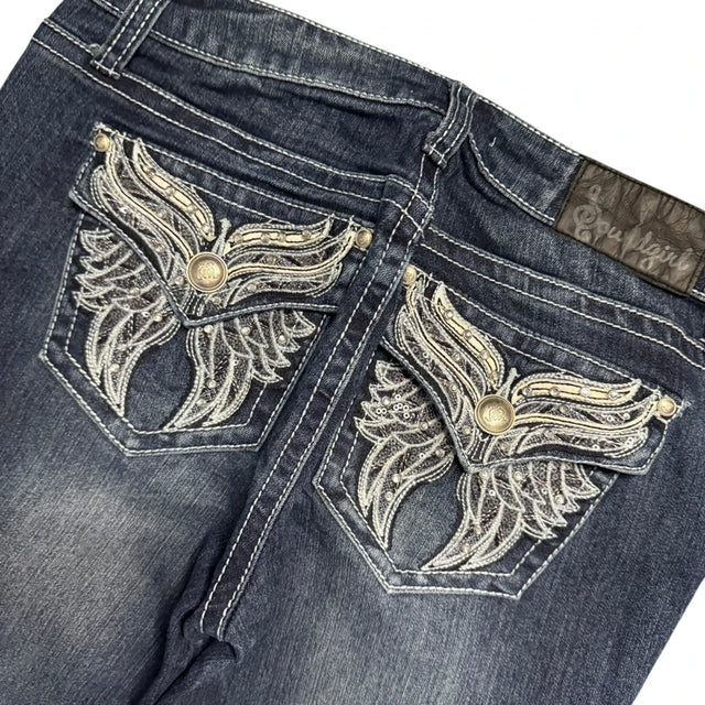 Miss me Style low waist flared/bootcut low waist women designer Jeans(w28)