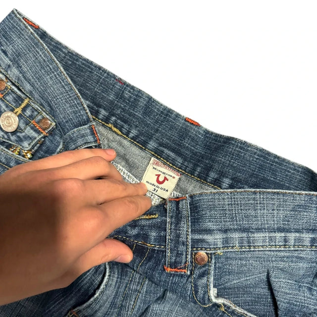 True Religion baggy/straight leg unisex designer Jeans(w30)