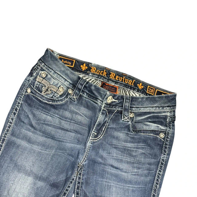 Rock Revival flared/bootcut low waist women designer Jeans(w28)