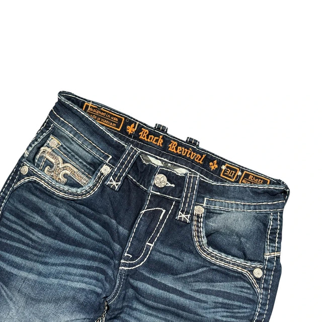 Rock Revival slim straight unisex designer Jeans(w30)