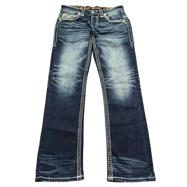 Rock Revival slim straight unisex designer Jeans(w30)