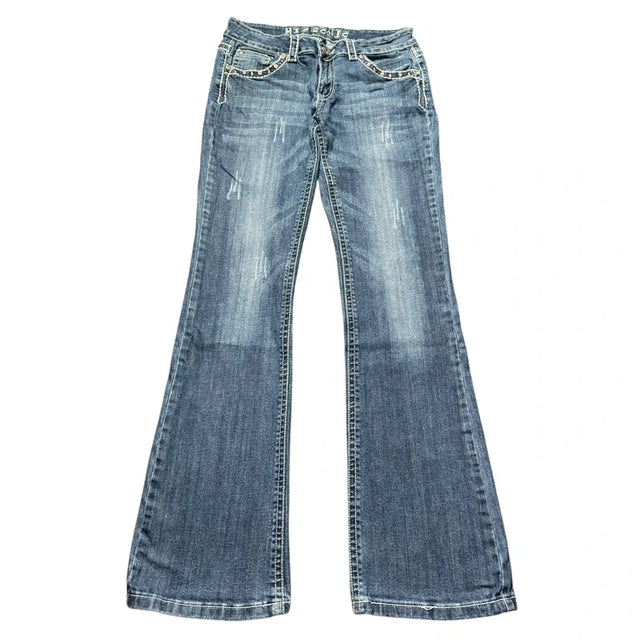 Misschic low waist flared/bootcut women designer Y2K Jeans(w27)