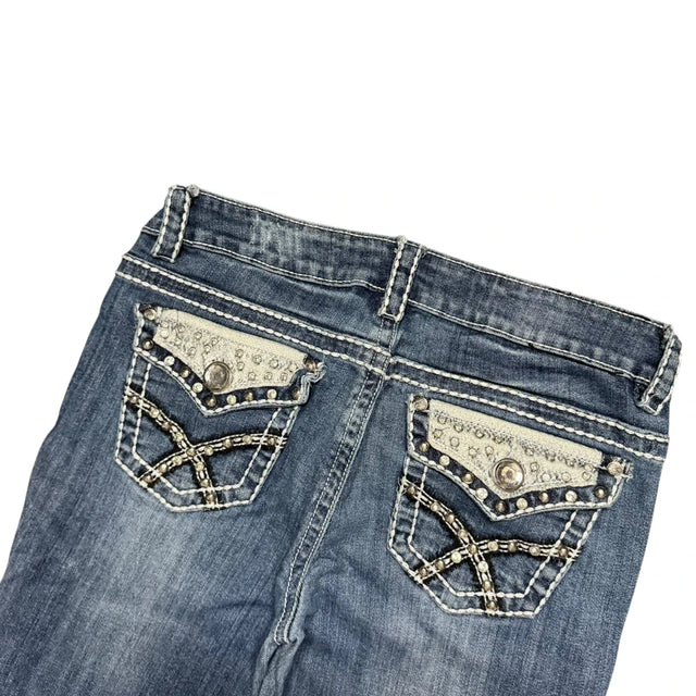 Misschic low waist flared/bootcut women designer Y2K Jeans(w27)