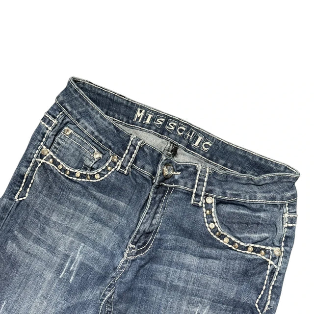 Misschic low waist flared/bootcut women designer Y2K Jeans(w27)