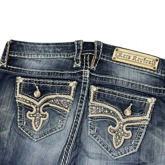 Rock Revival bootcut women designer Y2K jeans (w29)