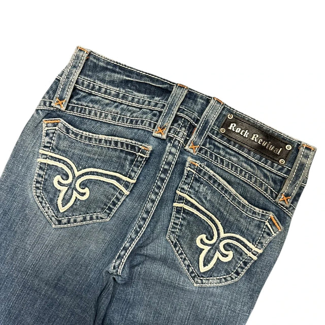 Rock Revival flared/bootcut low waist Women Designer jeans(w25)