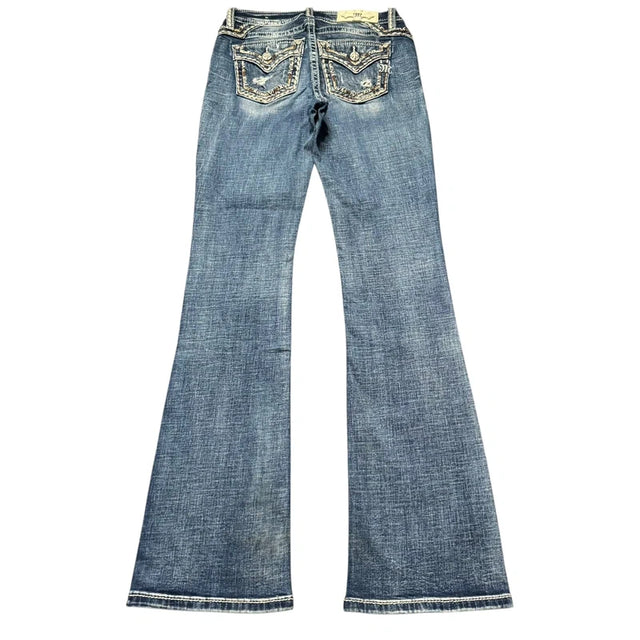 Miss Me Flared/bootcut low waist Women Designer jeans(w27)