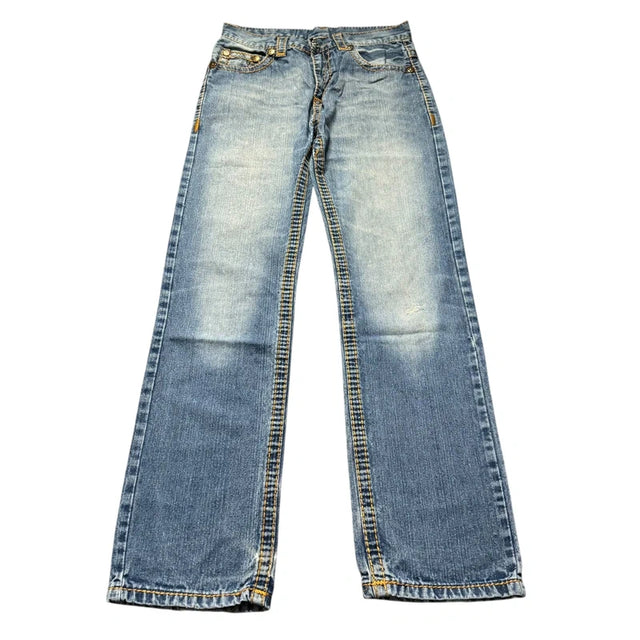 True Religion baggy/straight leg unisex Designer jeans(w30)