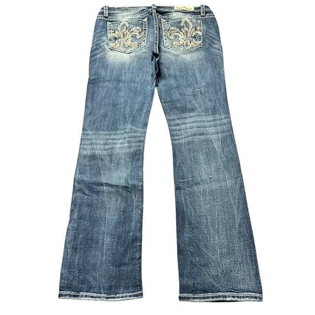 Miss me straight leg women designer jeans(w34)