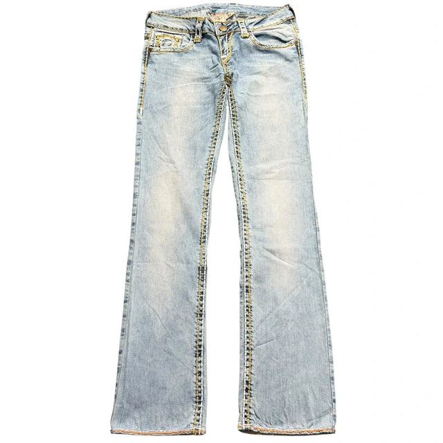 True Religion straight leg low waist women designer jeans(w30)